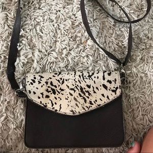 faux cowhide crossbody